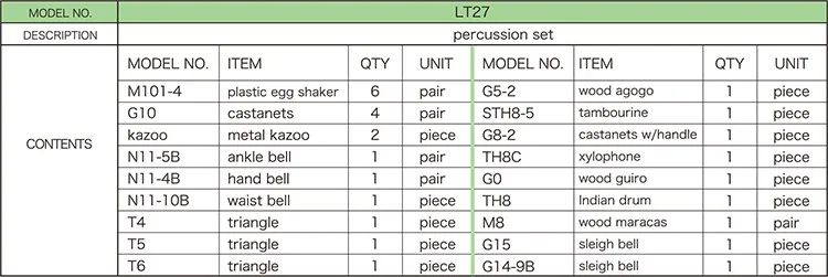YH Kid Musical Instrument musical toy box sets percussion set