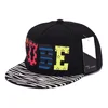 Customised leopard print brim 5panel custom snapback hats wholesale with letter cube