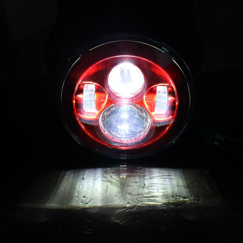 7 INCH MOTORCYCLE PROJECTOR HEADLAMP ROUND LED HEADLIGHT For Lada Niva Lighting