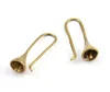 25x8mm Eco-Life Half Drilled Beads and Pearls Raw Brass Earring Setting French Hook