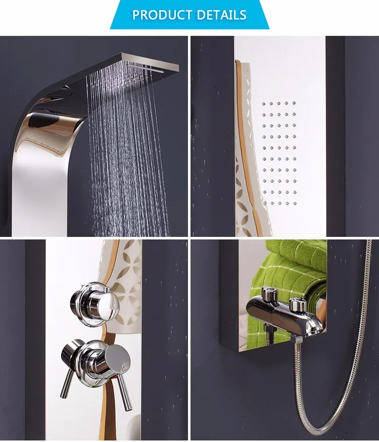 Professional Sanitary Ware Sliver Waterfall Wall Mounted Upc Panel Spa