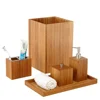 5-Piece Bamboo Bath and Vanity Luxury Bathroom Essentials Accessory Set-bathroom supplies