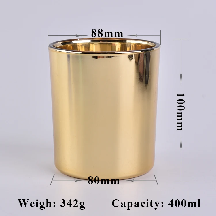 Wholesale customized electroplating glass candle jars for home decoration