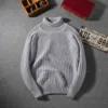 2019 crew neck chunky knitting wool mens cable sweater