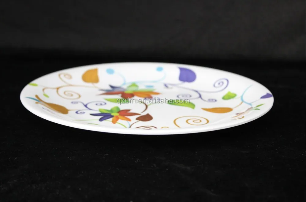 Plastic Melamine Flower Plate 9.5 Inch