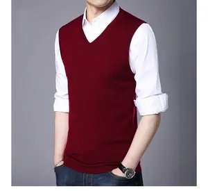 Mens Slim Fit Basic Plain Knitted V-Neck Pullover Sweater for Vest Men Knitted Vest Mens Slim Fit Basic Plain Knitted V-Neck Pullover Sweater for Vest Men Knitted Vest