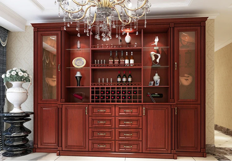 New particle board Furniture Antique PVC Wine Bar Cabinet
