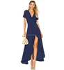 Wrap around front with tie closure Shirred detail lily wrap maxi dress classic polka dot