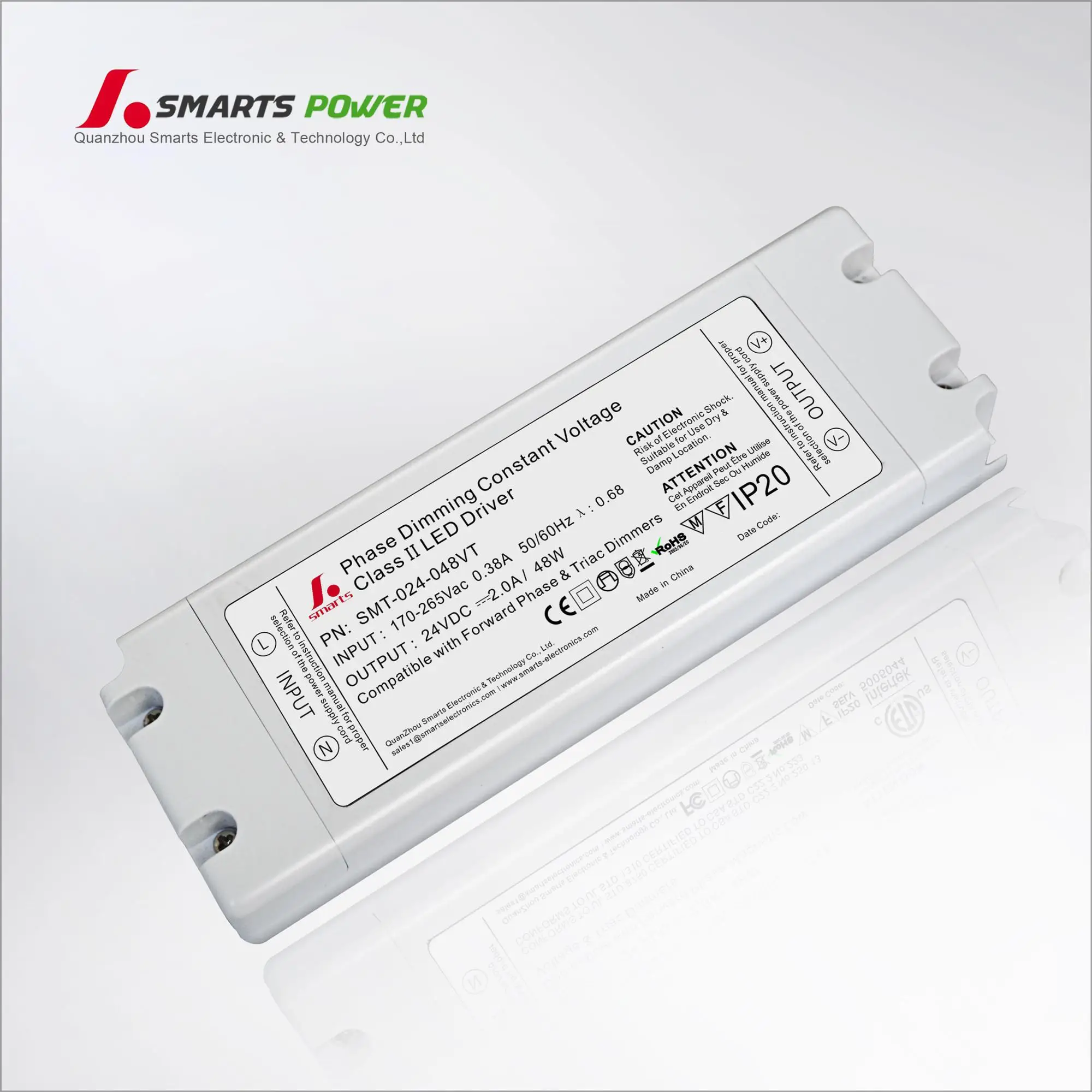 Flicker Free 12v 24v 48w Triac Dimmable Ac Phase Cut Dimming Led Driver