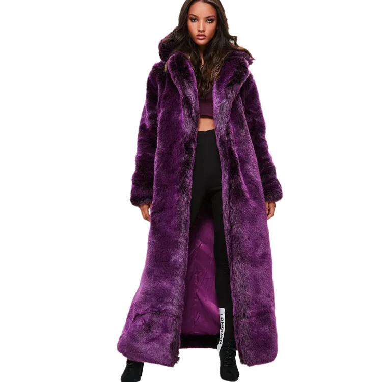 purple fur jacket