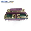 Three Ports Adapter Dual DB9 to DB25 Male/Female D-sub Connector