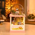 Hoomeda MC002 Happiness Ferris Wheel DIY Dollhouse Kit With LED Light Music Decor Collection Birthday Holiday