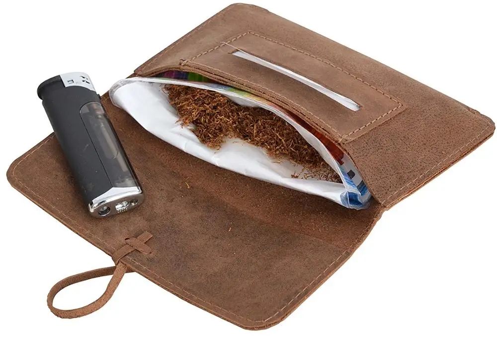 Best Selling Products Rolling Tobacco Pouch Made By Genuine Leather