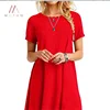 2019 summer wholesale best quality solid plus size women dress