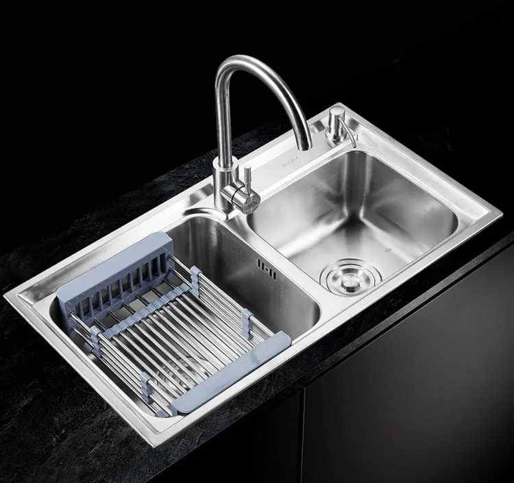 Double Bowl Stainless Steel Kitchen Sink Commercial Sink For Ethiopia