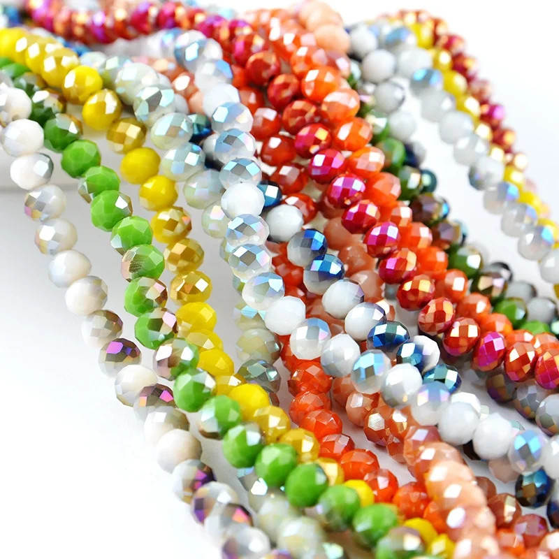 Ab Glass Rondelle Crystal Beads For Jewelry Making Diy Beads For 