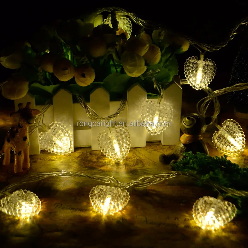 Led Strings Fairy Lights Love Hearts Lamps Light Outdoor Home Bedroom Decoration Wedding Party