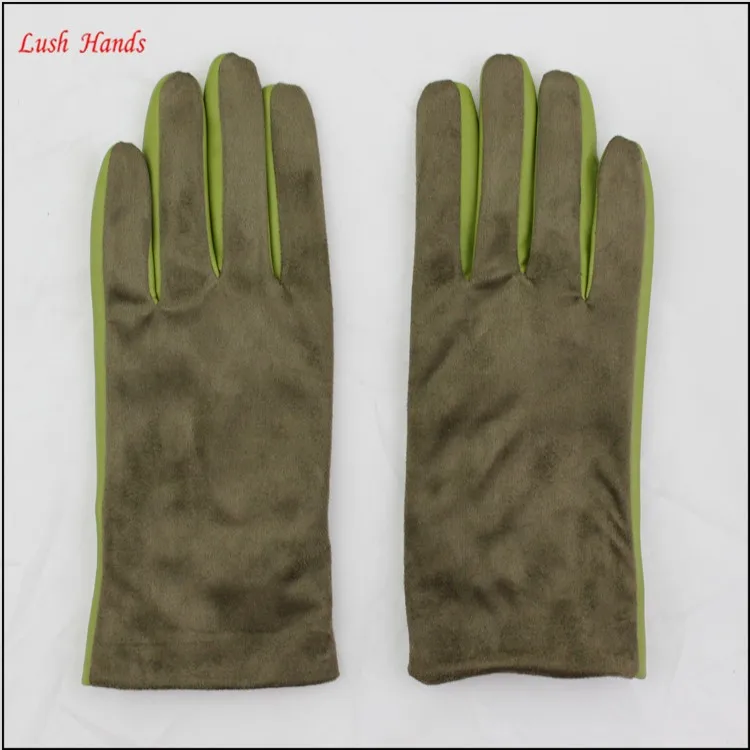Genuine winter suede leather working gloves for women