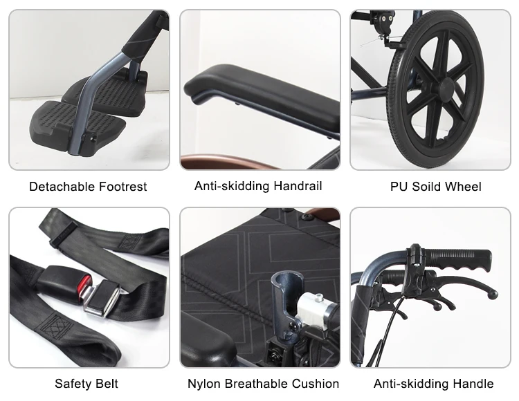 New Design Aluminum Ultra Lightweight Manual Wheelchairs for Elderly