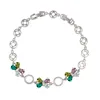 74341 professional simple bow bracelets rhodium colorful CZ bracelet