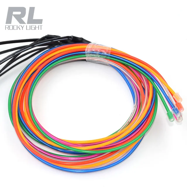 2.2m/3m/5M 3V Flexible Neon Light Glow EL Wire Rope tape Cable Strip LED Neon Lights Shoes Clothing Car decorative ribbon lamp