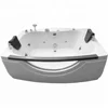 1700 Indoor Small Acrylic Bath Tub Safe Tempered Front Glass With Armrest Hydromassage Bathtub Freestanding