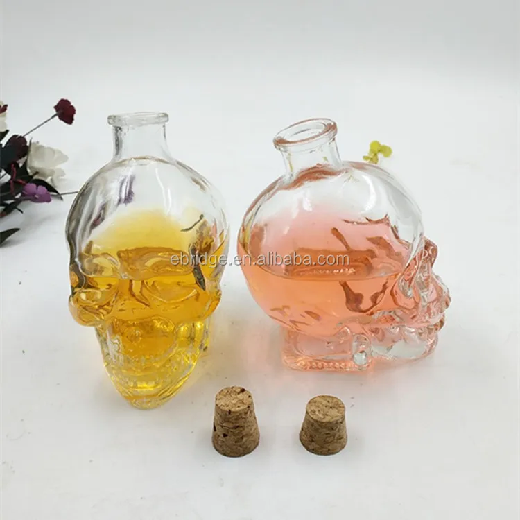120ml 200ml 400ml 750ml 800ml Skull Shaped Alcohol Wine Glass Bottle