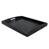 Serving Tray Black Large Food Breakfast wood Tray With Handle