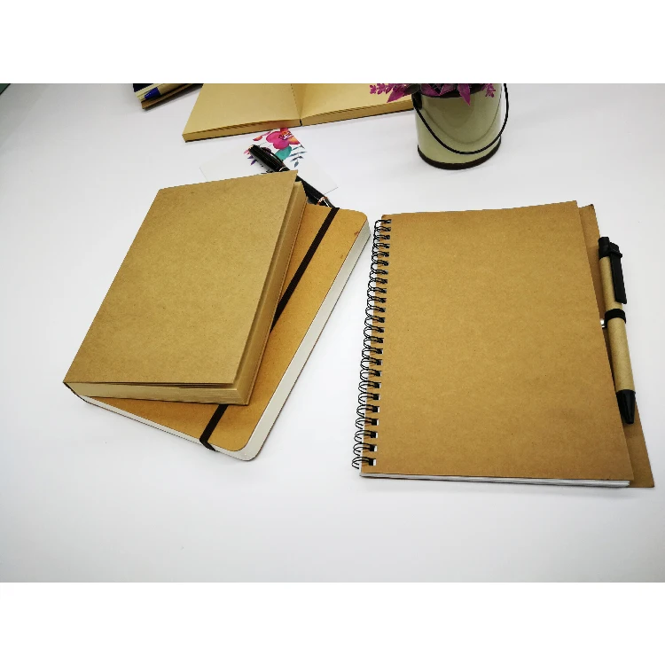 Custom Logo Print A5 Journal Sewing Stitching Blank Kraft Paper Notebook SketchBook