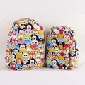 5 1pcs tsum Mickey Minnie Double canvas bag schoolbag Children girl boy Casual