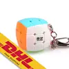 Qiyi Cube Keychain 3x3 Mini Pocket Cubes Key Ring Keyring Puzzle Magic Cube Fidget Toy 30mm