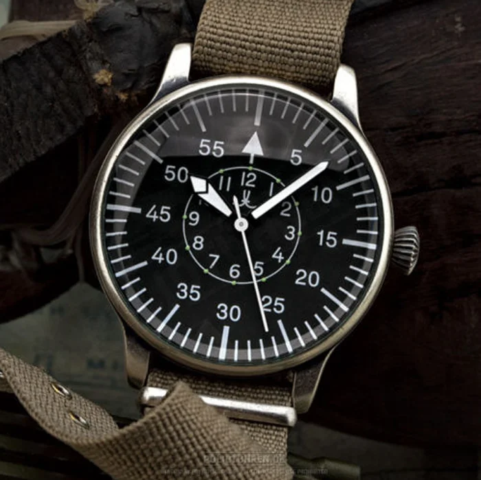 High Quality Nickel Silver Military Aviators Canvas Pilot Watches