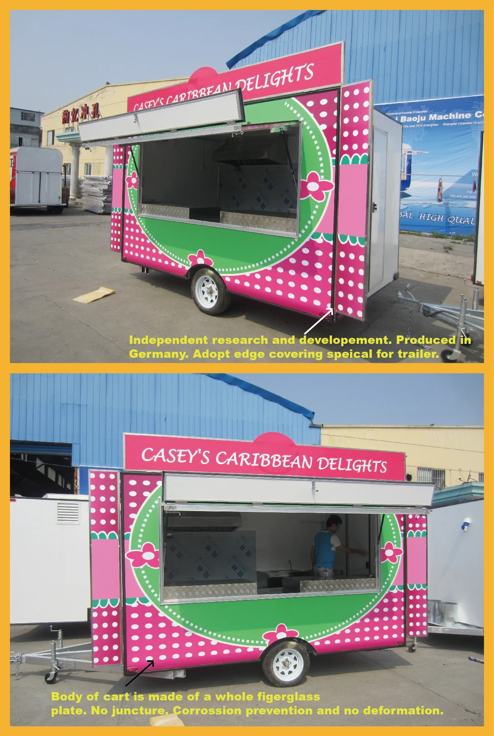 Fv55 New Deep Fryer Mobile Food Vending Street Mobile Food Cart Cart