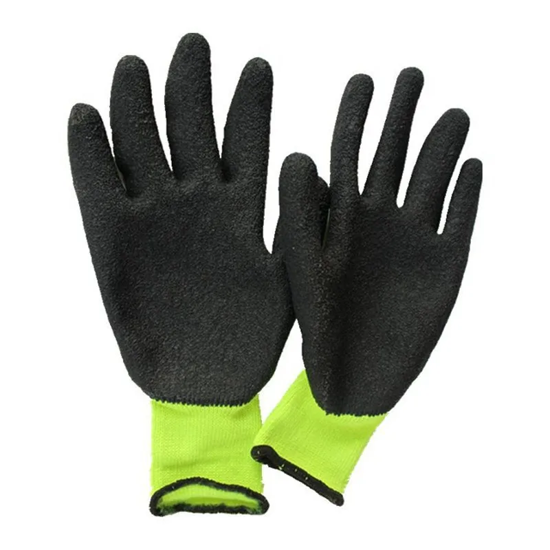Rugged Wear Cotton Gloves Latex Coated Gloves Green Winter