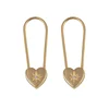 2019 New arrival 925 silver jewelry dainty hearts safety pin earring