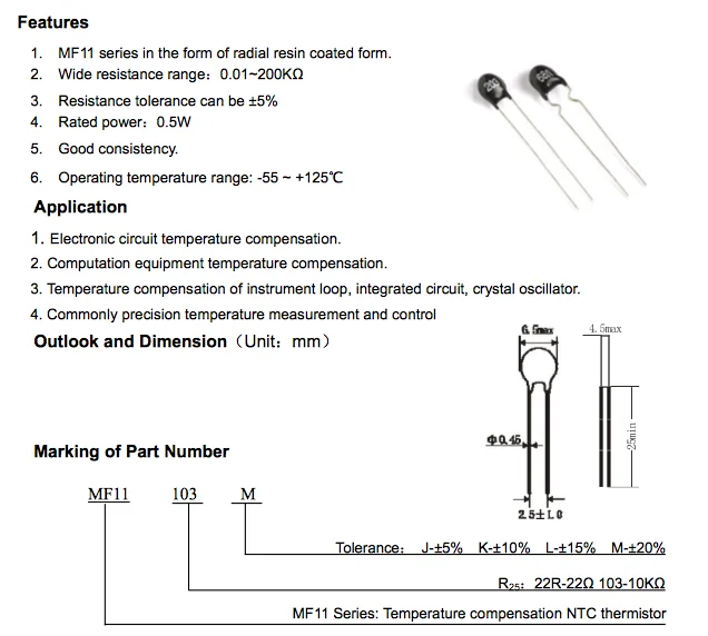 Ntc Thermistor Buy 10k Ntc Thermistor,Ntc Thermistor 15k Ohm,Mf58 Ntc