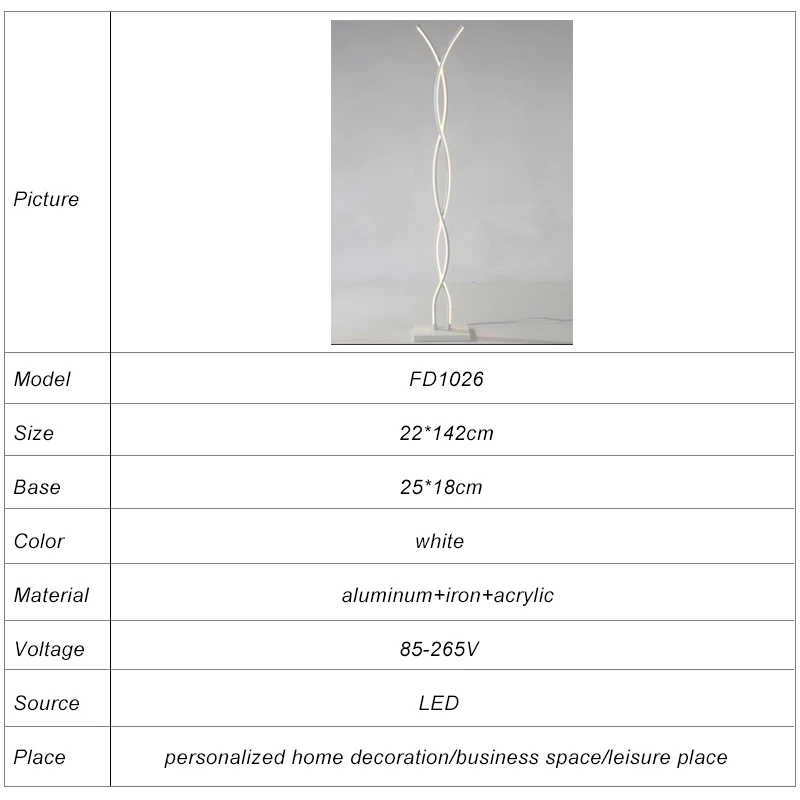 Nordic Design Floor Lamp for Living Room Standing Lighting Black or White Optional   FD1026