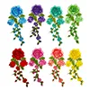 Red Rose Flowers Patch Embroidered Floral Applique Sew on Patches For Lace Fabric Clothes DIY Craft Supply D502