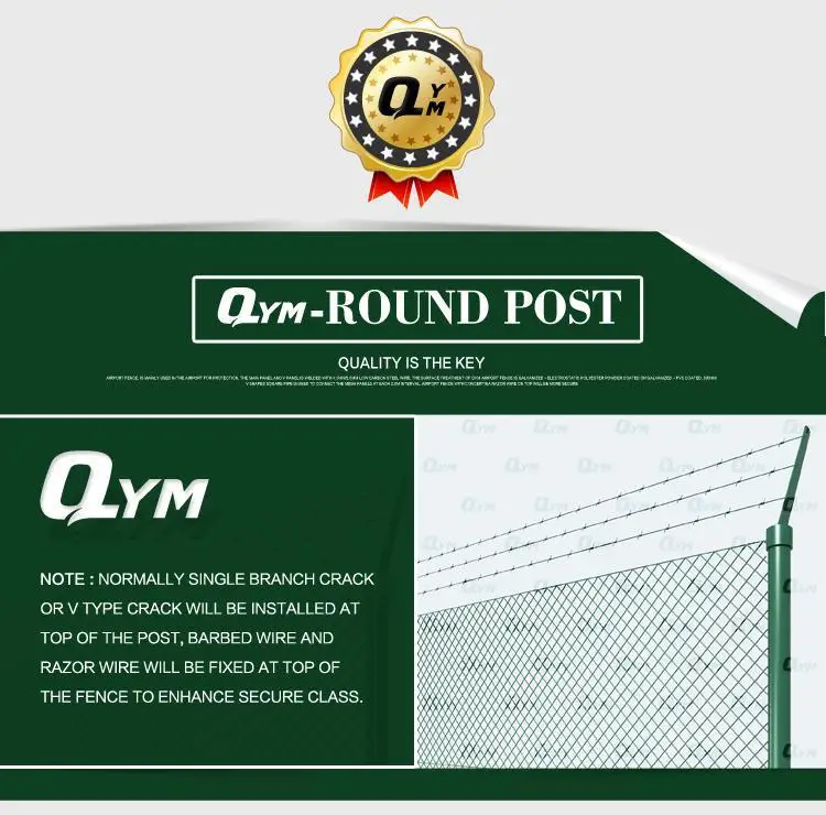 Basketball Court Chain Link Fence PVC Coating Diamond Wire Mesh Fence