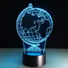 New 3D illusion decorative night lamp earth globe diy atmosphere led bulbs usb holiday night light with 7 colors change