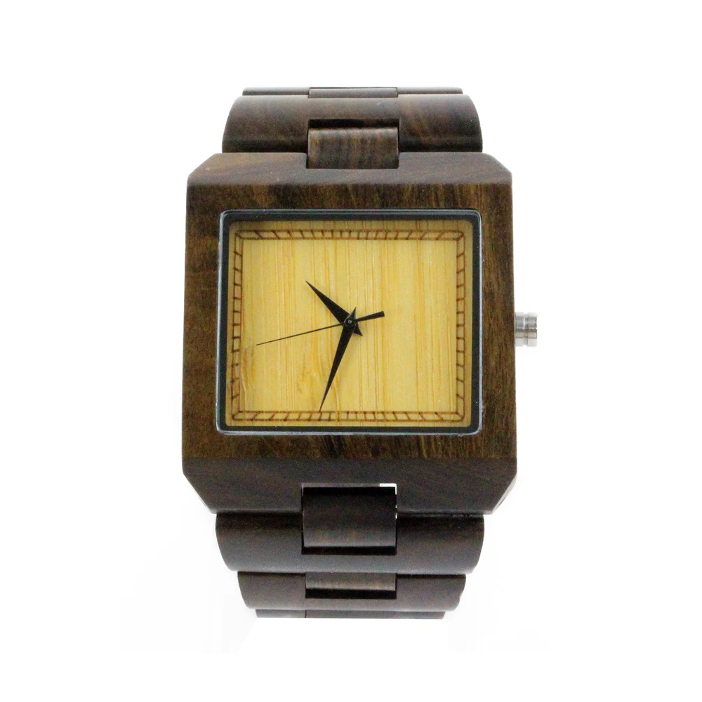 1pc Sample Square Wood Natural Wood Watches Square Ebony Watch Bracelet