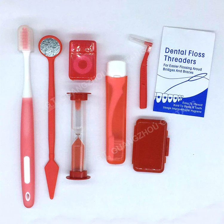Portable 8 In 1 Travel Dental Orthodontic Hygiene Clean Care Brush Kits
