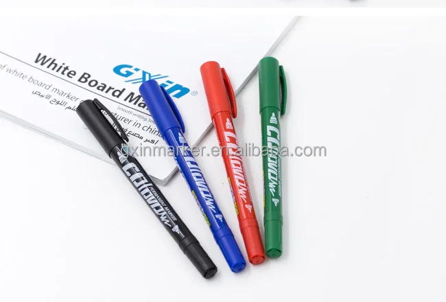 G-107 Promotional black dual tips waterproof permanent marker pen, View ...