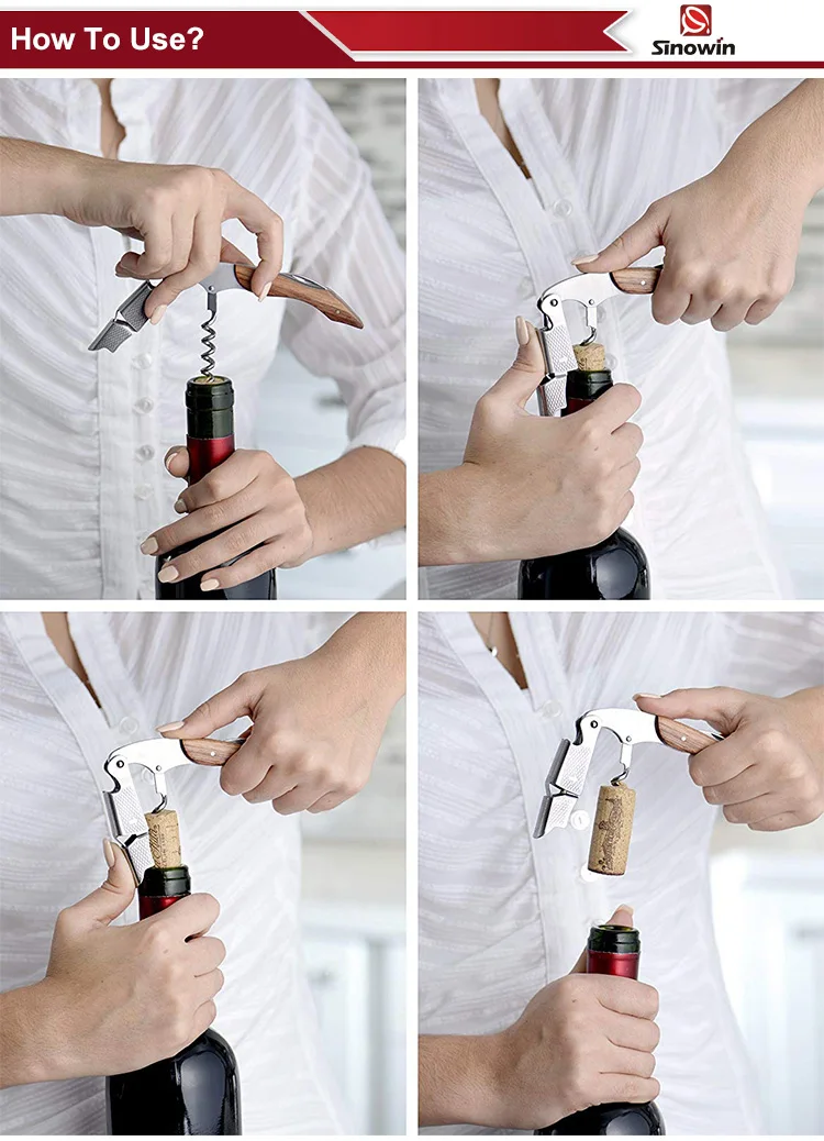 Wine Bottle Openers Easily Use Custom Wooden Handle Corkscrew Wine