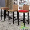 Hotsale China manufacturer Vintage rattan bamboo wooden high chair bar stool