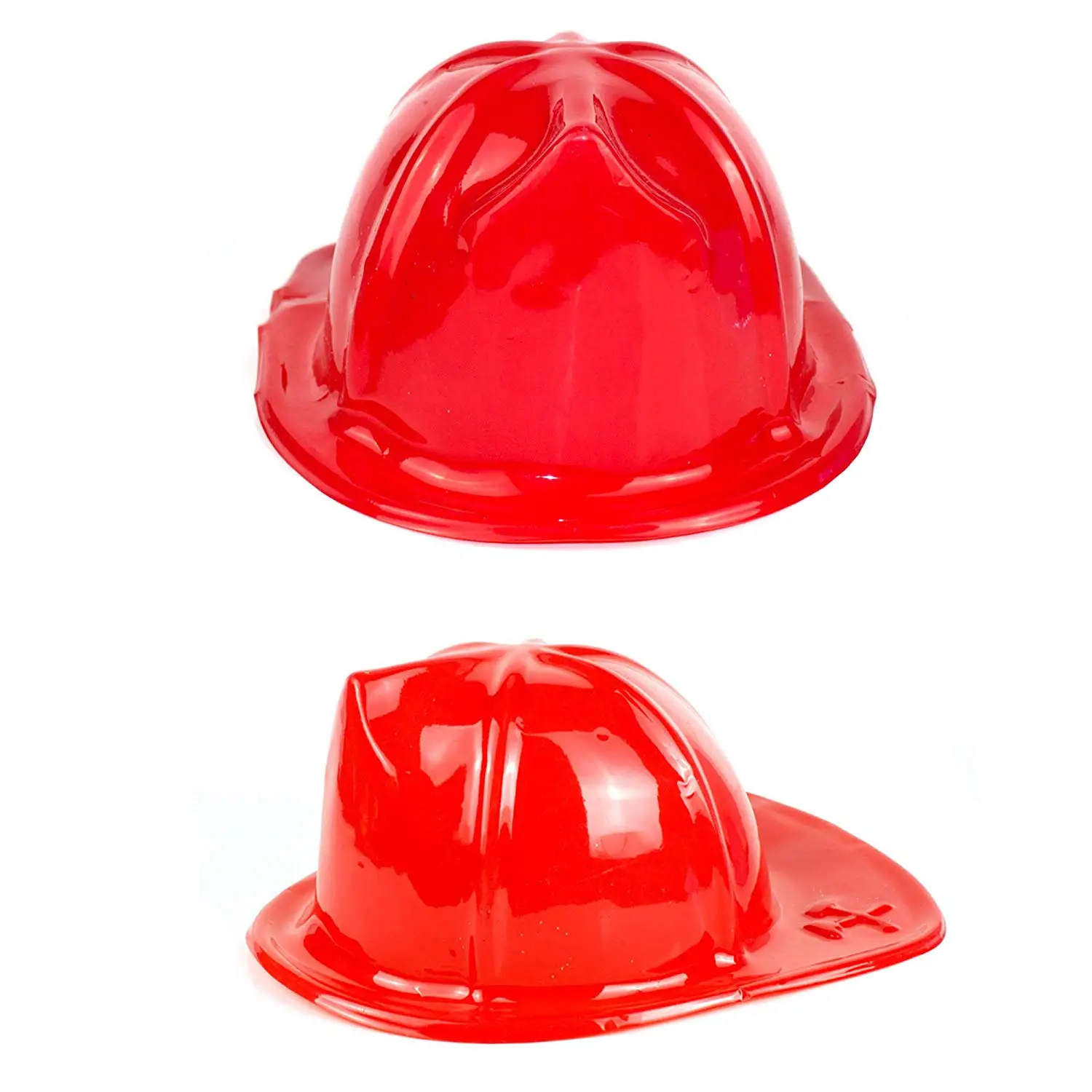 red plastic fireman hats