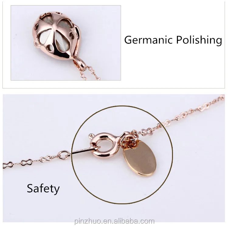 Korean Fashion Jewelry,Rose Gold Plated Necklace Gemstone Pendant - Buy