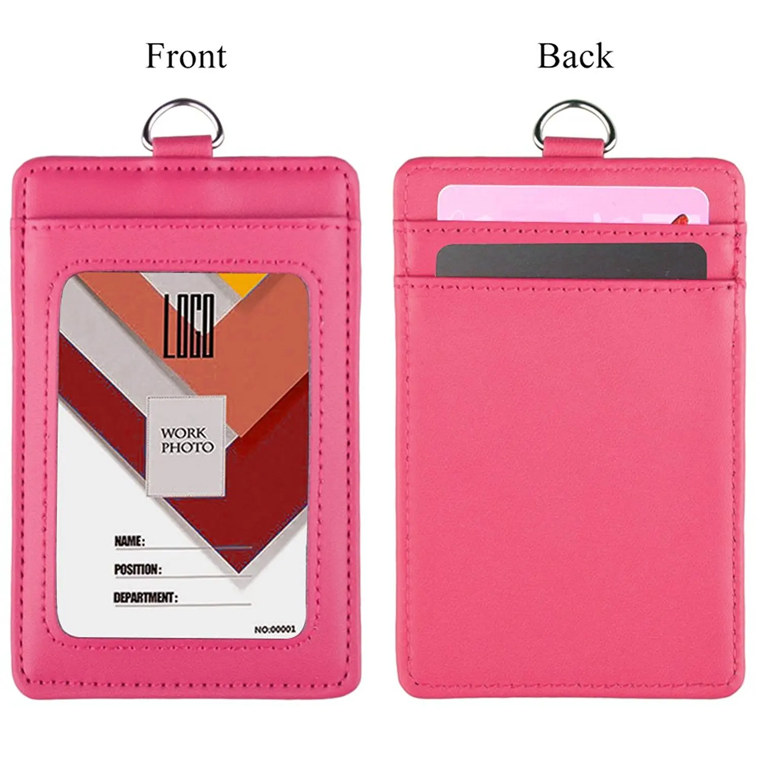Slim Rfid Blocking Credit Card Holder Office Work Name Badge Holder Pu