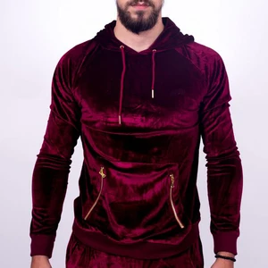 burgundy velour sweatsuit