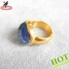 Hot sale glass setting 18 karat gold plated ring